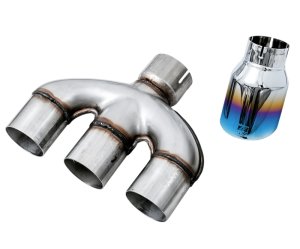 Honda Civic Si Performance Exhaust - Rear - AWE Tuning - Dual-to-Triple Tip Conversion - Vapor Blue - `17-`20